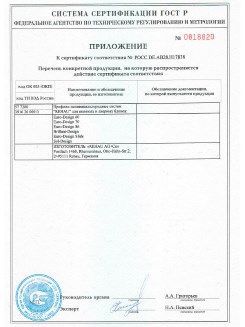 2012.05.24 Железнодорожный - Приложение к сертификату, Профили поливинилхлоридные системы Rehau с использованием кальций-цинкового стабилизатора.